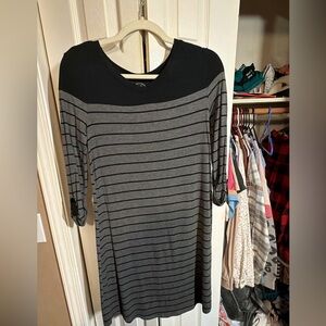 Striped Black and Gray Women's Dress